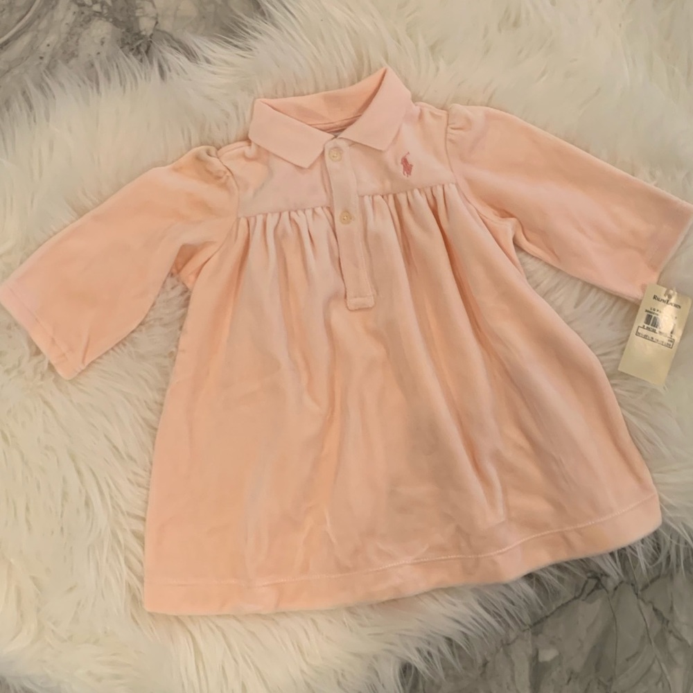 NWT Ralph Lauren Light Pink Velour Dress